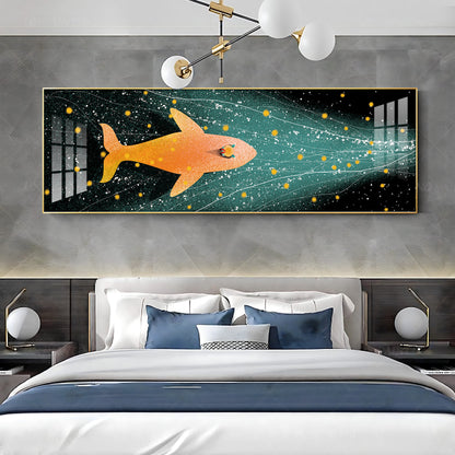Stellar Swim Of Fish Premium Acrylic Horizontal Wall Art