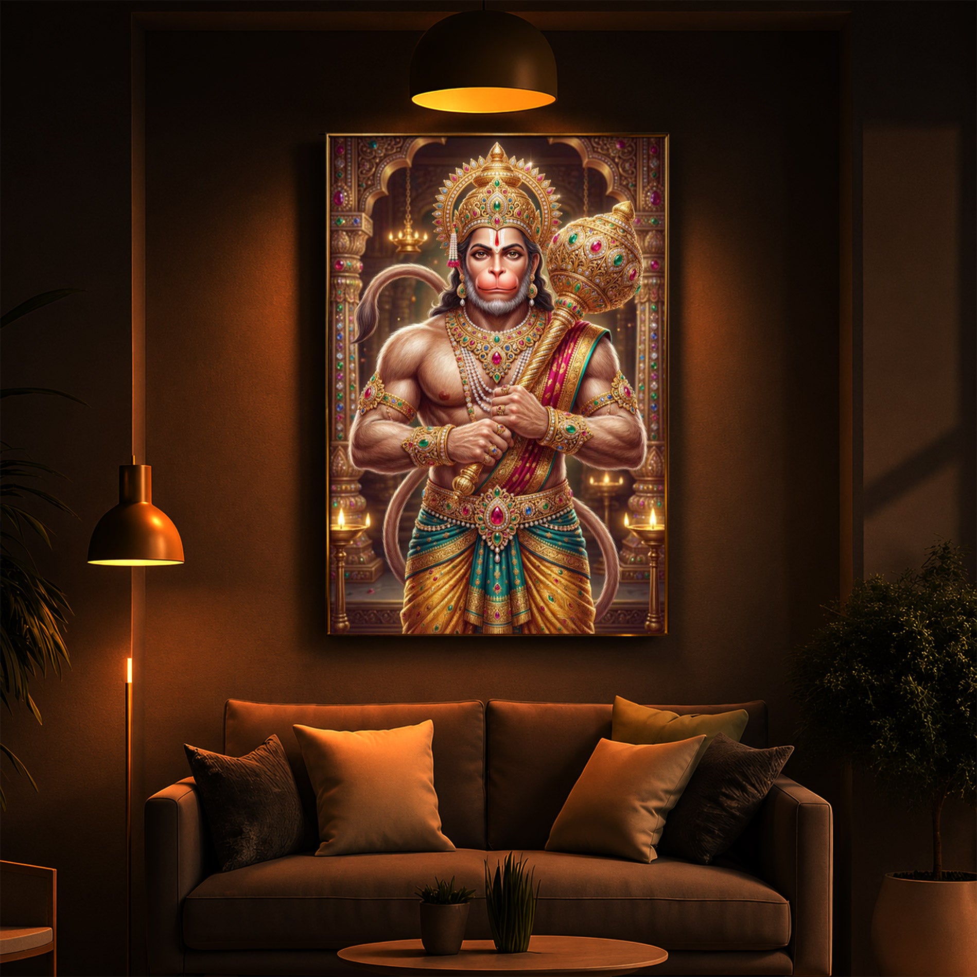 Jay Bajarangbali Modern Luxury Backlight Vertical Wall Art