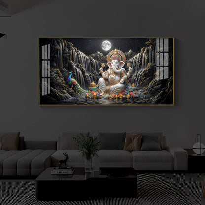 Spiritual Ganesha Modern Luxury Backlight Horizontal Wall Art