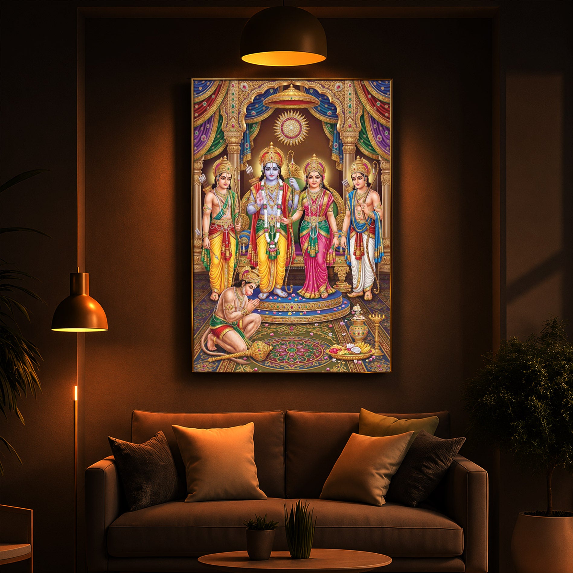 Ram Darbar Modern Luxury Backlight Vertical Wall Art