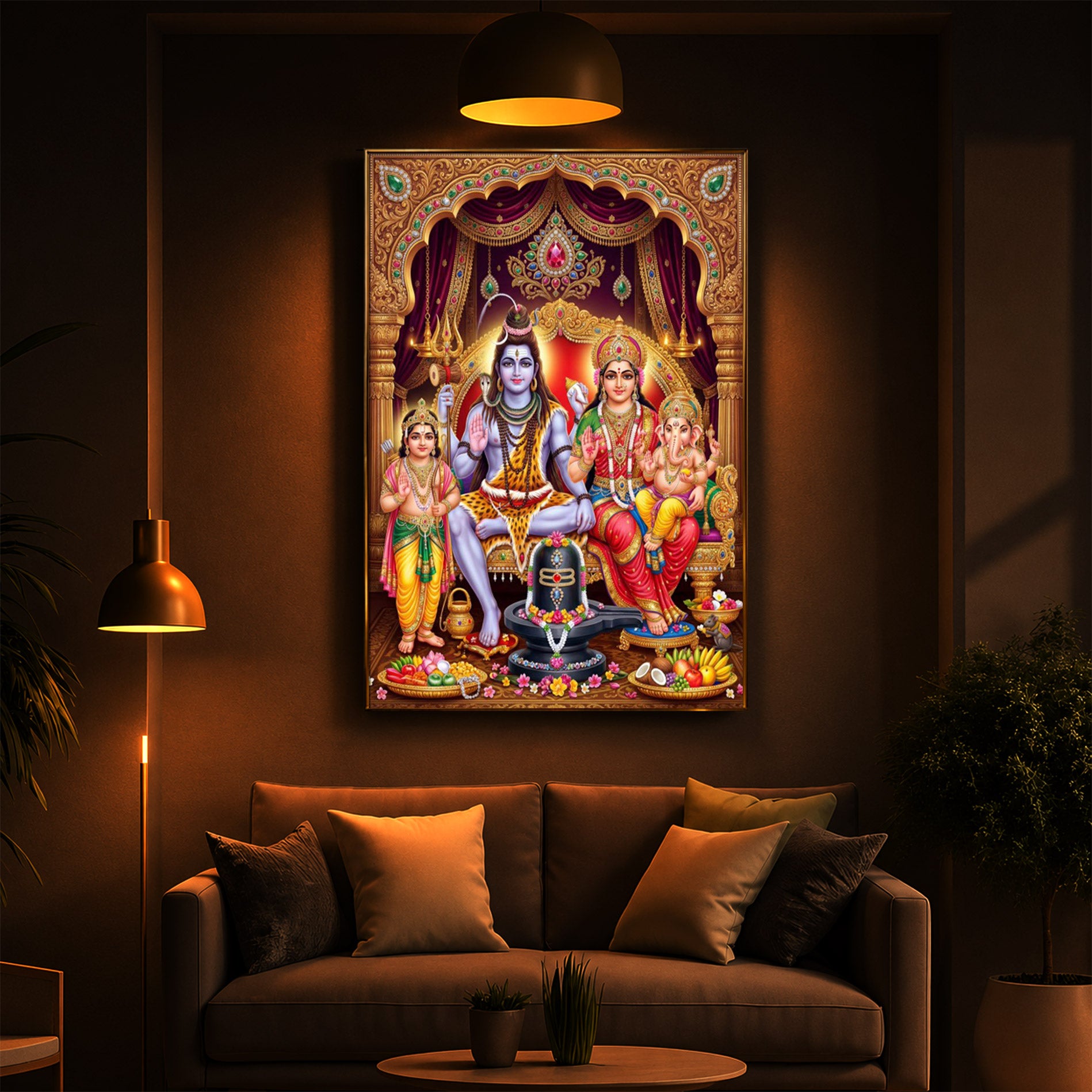 Namah Shivay Modern Luxury Backlight Vertical Wall Art