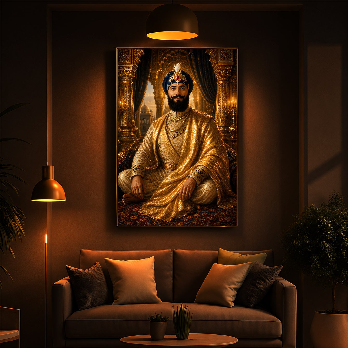 Sri Guru Gobind Singh Ji Modern Luxury Backlight Vertical Wall Art