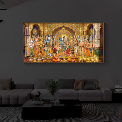 Divine Moment Of Shrinivasam Kalyanam Modern Luxury Backlight Horizontal Wall Art