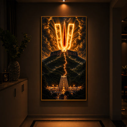 Spiritual Balaji Tilak Modern Luxury Backlight Vertical Wall Art