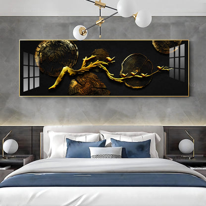 Elegant Golden Color Design Premium Acrylic Horizontal Wall Art
