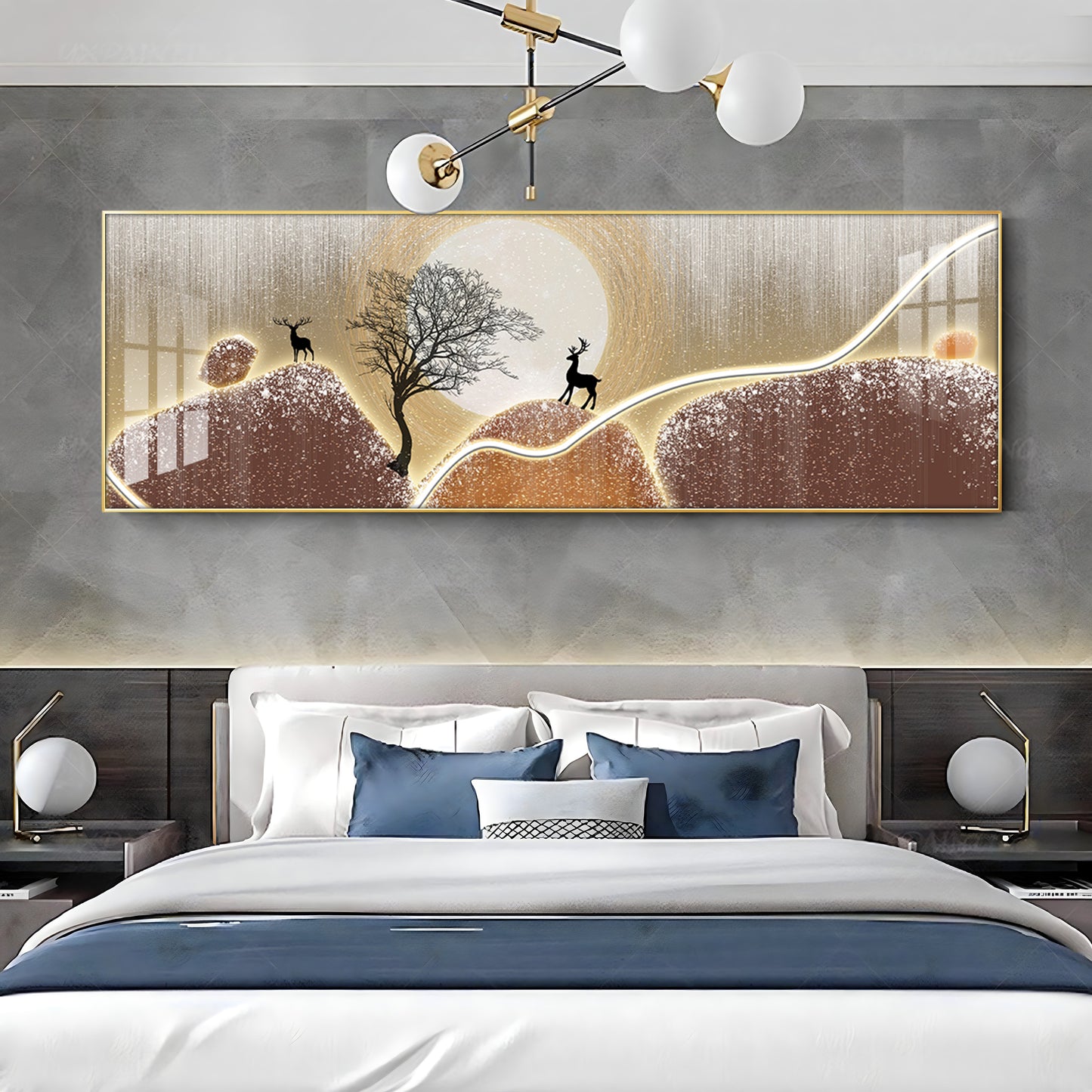 Serene Deer Scene Premium Acrylic Horizontal Wall Art