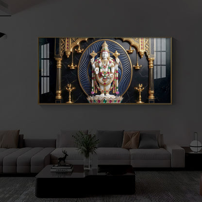 Lord Tirupati Balaji Modern Luxury Backlight Horizontal Wall Art