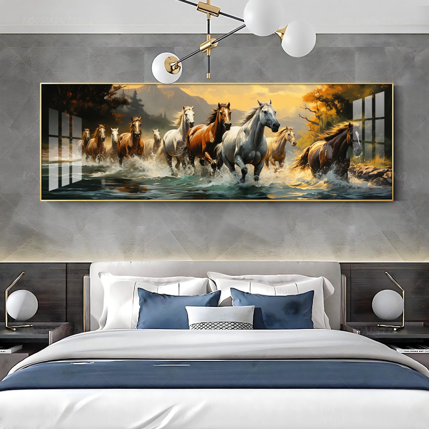 Horses in Harmony Premium Acrylic Horizontal Wall Art