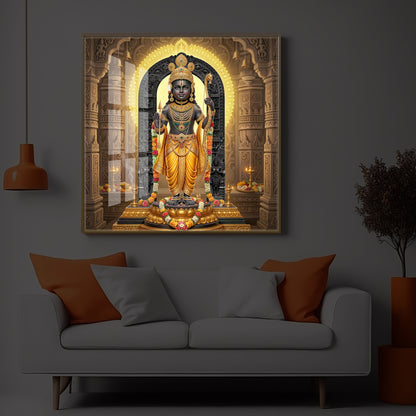 Shree Ram Modern Luxury Backlight Square Wall Art