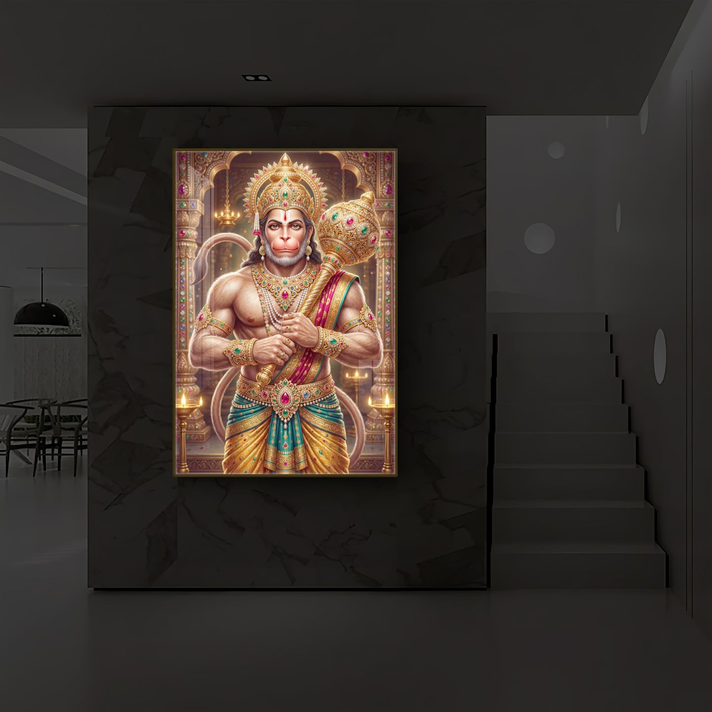Jay Bajarangbali Modern Luxury Backlight Vertical Wall Art