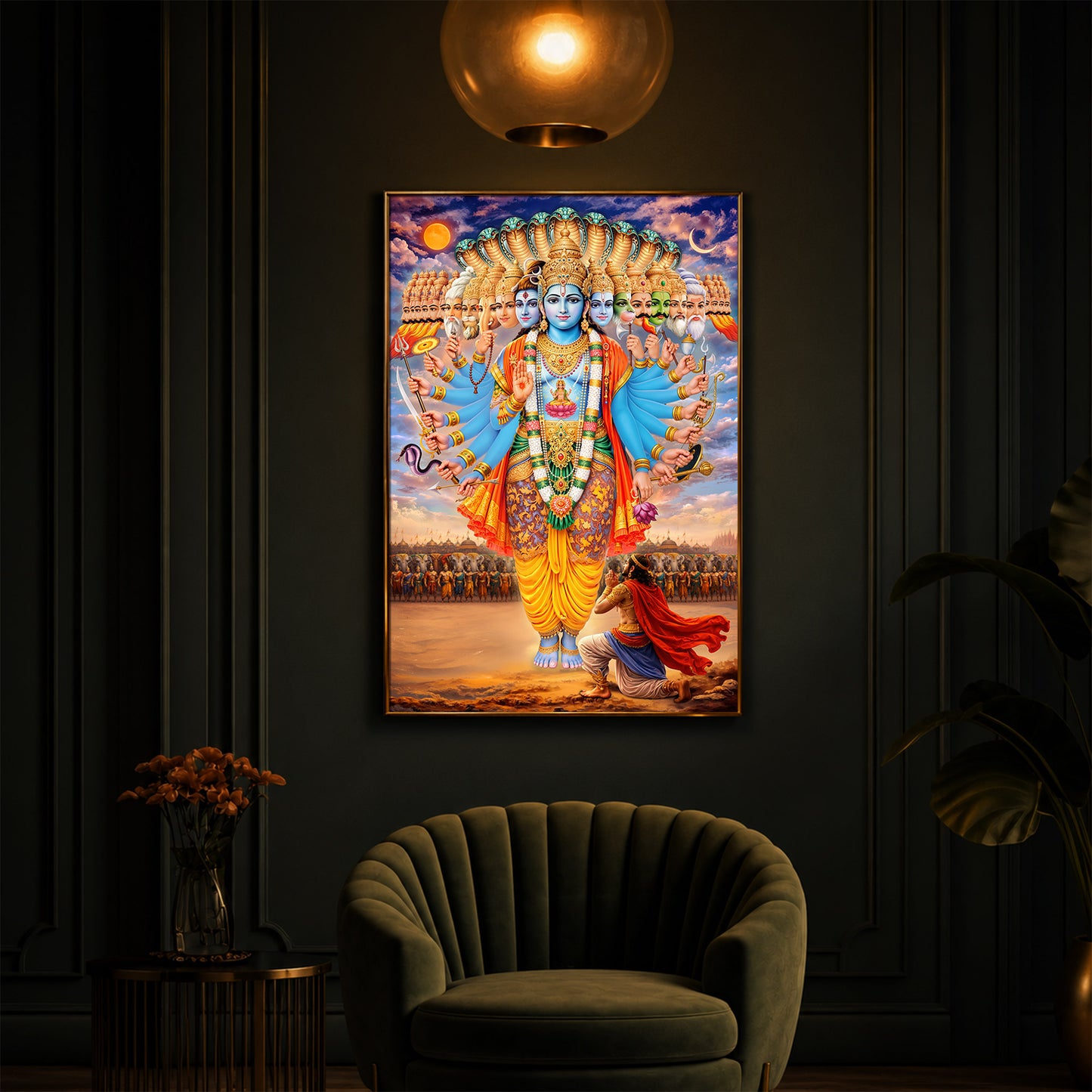 Lord Vishwaroop Modern Luxury Backlight Vertical Wall Art
