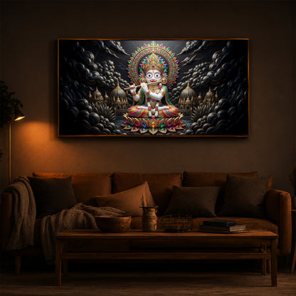Lord Jagannath Modern Luxury Backlight Horizontal Wall Art
