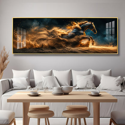 Running Horse Premium Acrylic Horizontal Wall Art