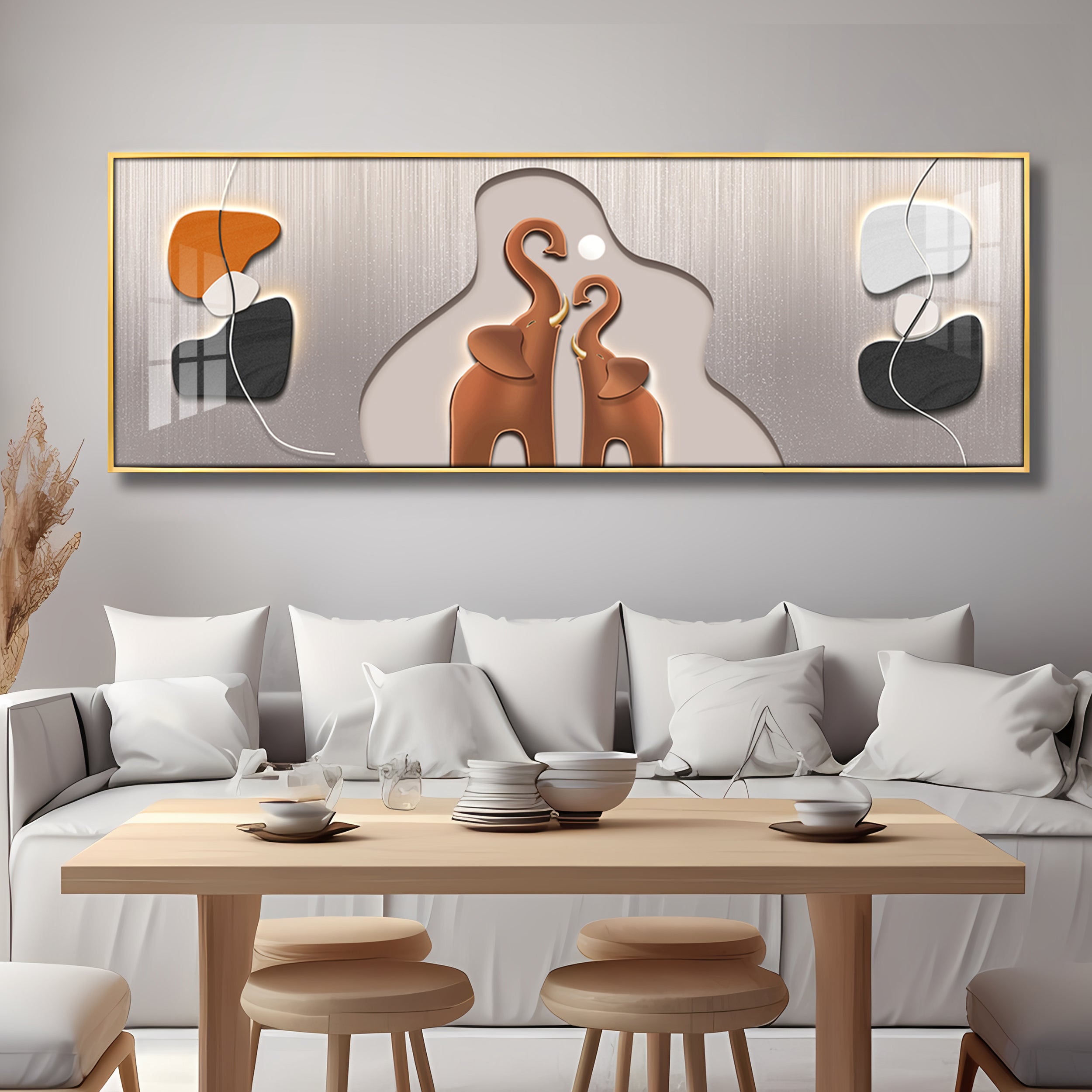 Elephant with baby Elephant Premium Acrylic Horizontal Wall Art