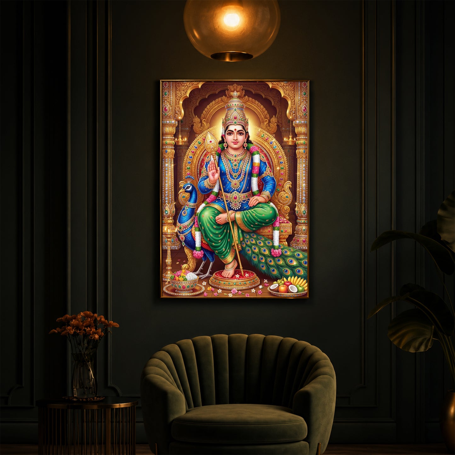 Muruganthunai Modern Luxury Backlight Vertical Wall Art