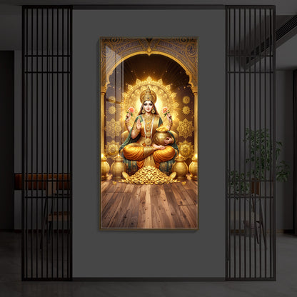 Goddess Lakshmi Maa Modern Luxury Backlight Vertical Wall Art