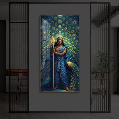 Murugan Bhagwan Ji Modern Luxury Backlight Vertical Wall Art