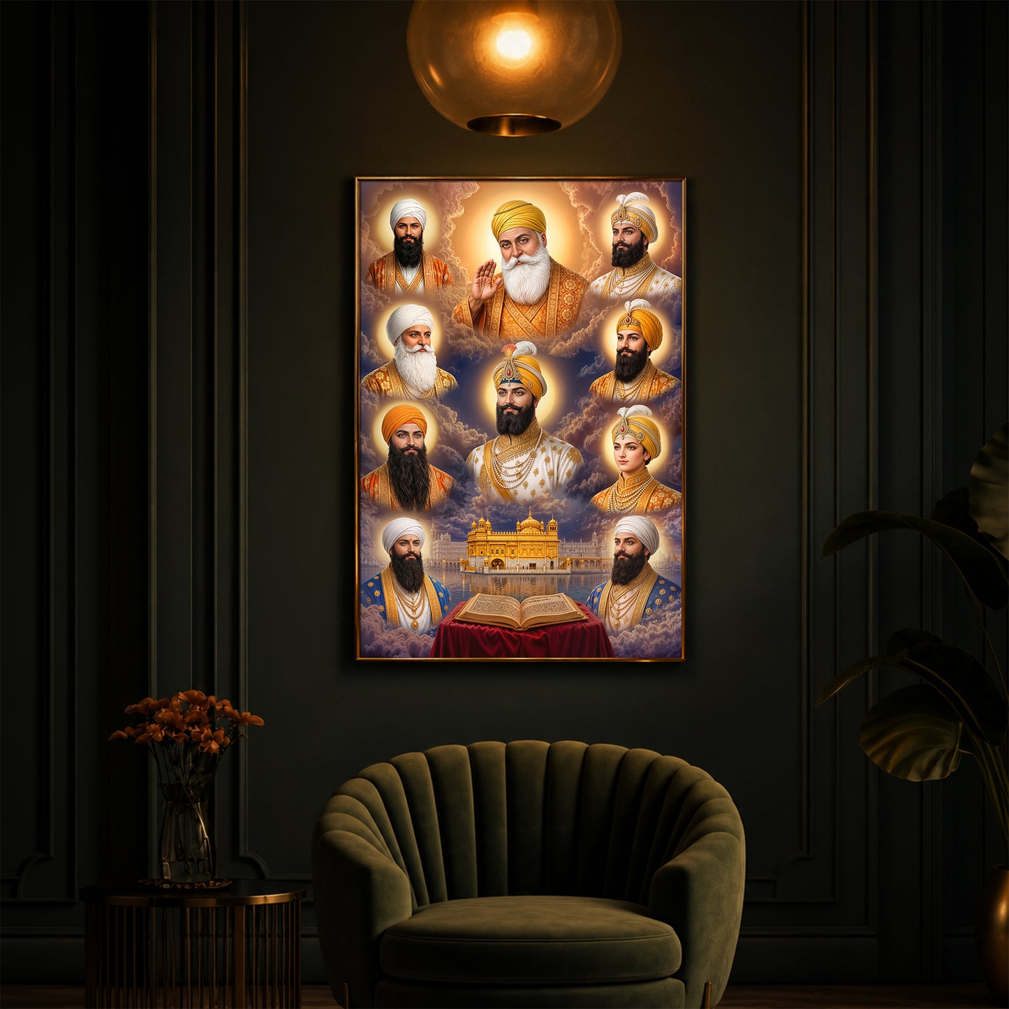 Guru's Essence Modern Luxury Backlight Vertical Wall Art