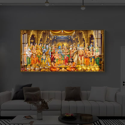 Srinivasa Kalyanam Modern Luxury Backlight Horizontal Wall Art
