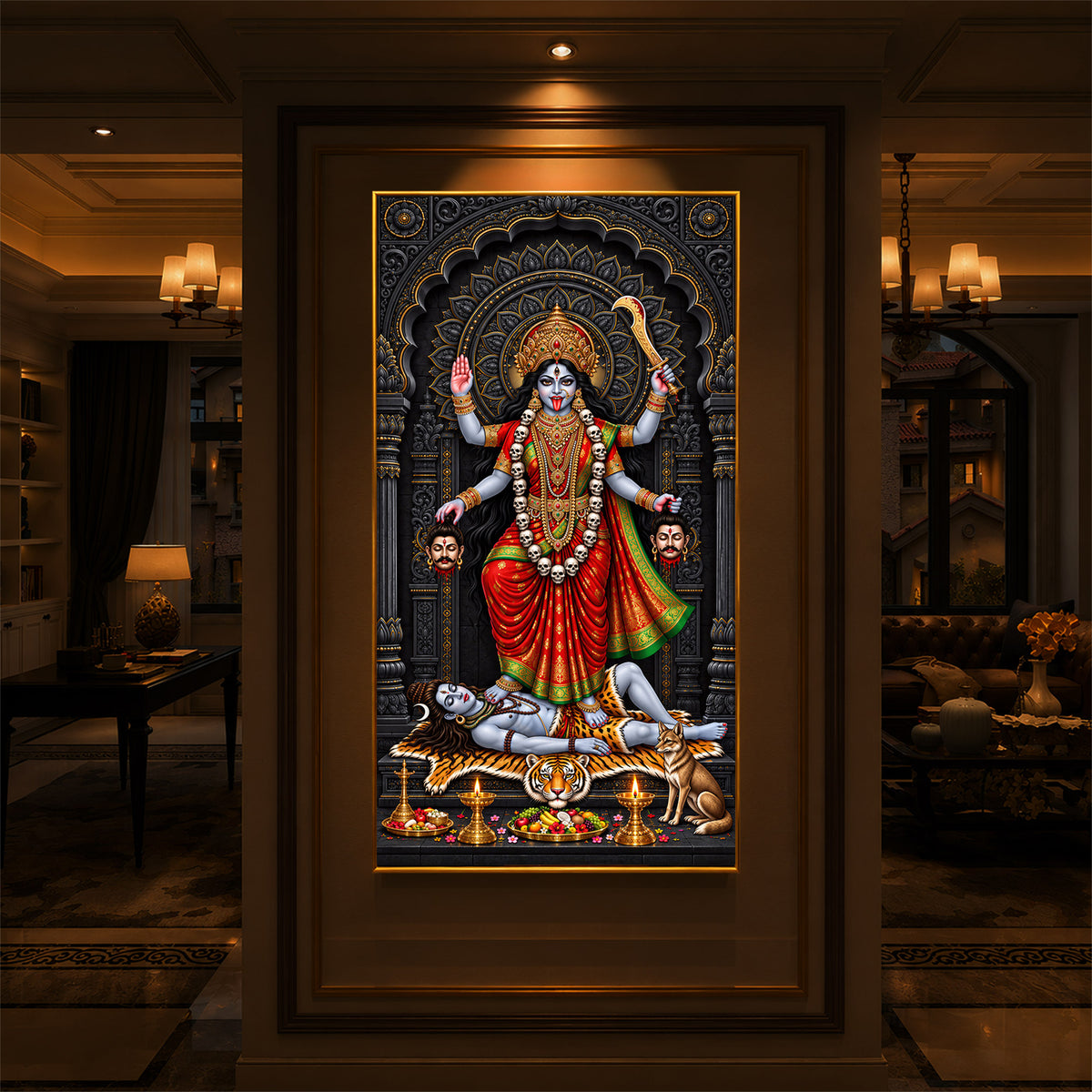 Mahakali Modern Luxury Backlight Vertical Wall Art