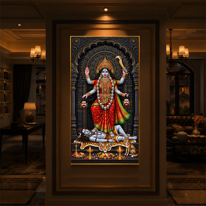 Mahakali Modern Luxury Backlight Vertical Wall Art