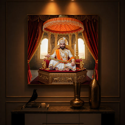 Rajyabhishek of Chattrapati Shivaji Maharaj Modern Luxury Backlight Square Wall Art