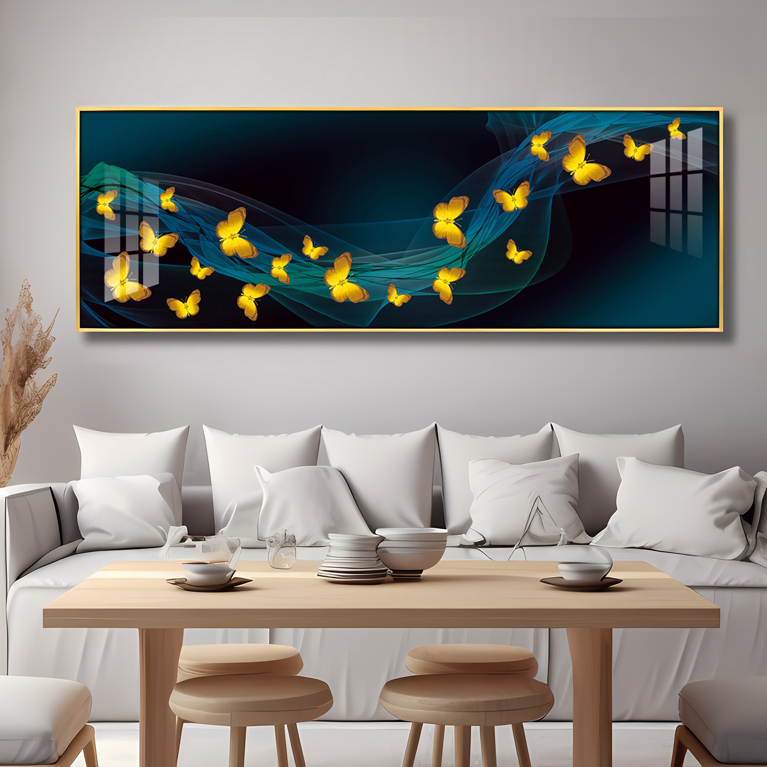 Golden Wing Dance Premium Acrylic Horizontal Wall Art