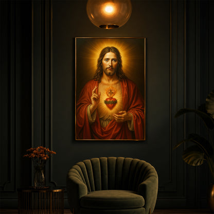Heart Of Jesus Modern Luxury Backlight Vertical Wall Art