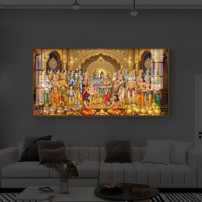 Divine Moment Of Shrinivasam Kalyanam Modern Luxury Backlight Horizontal Wall Art