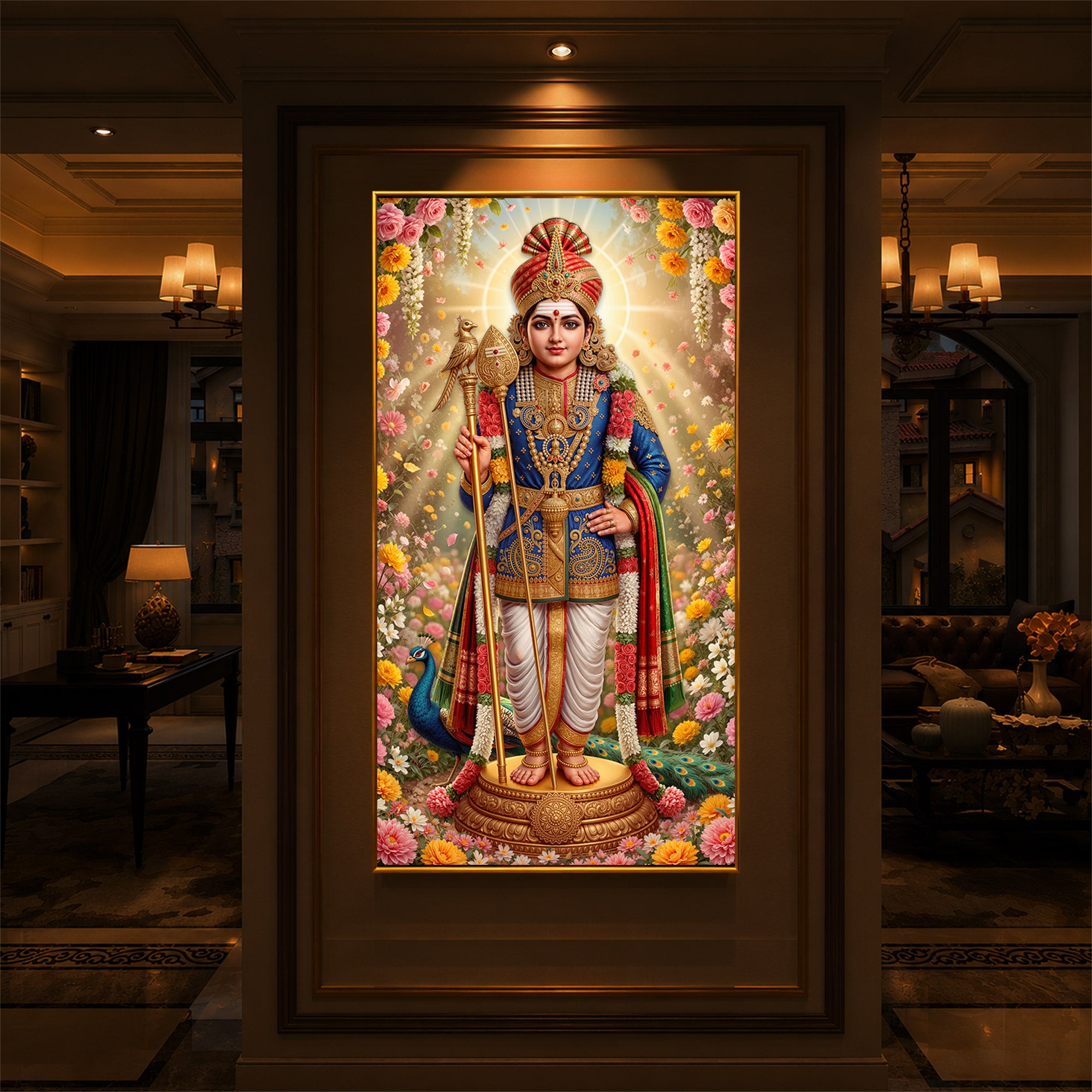 Murugan Ji Modern Luxury Backlight Vertical Wall Art