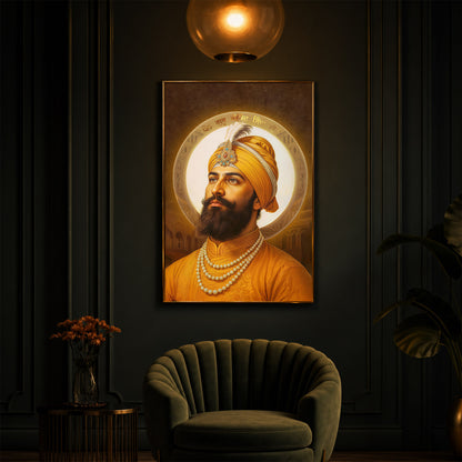 Guru Govind Singh Ji Modern Luxury Backlight Vertical Wall Art
