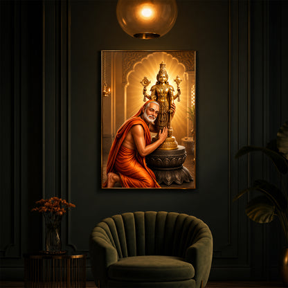 Guru Rayaru Modern Luxury Backlight Vertical Wall Art