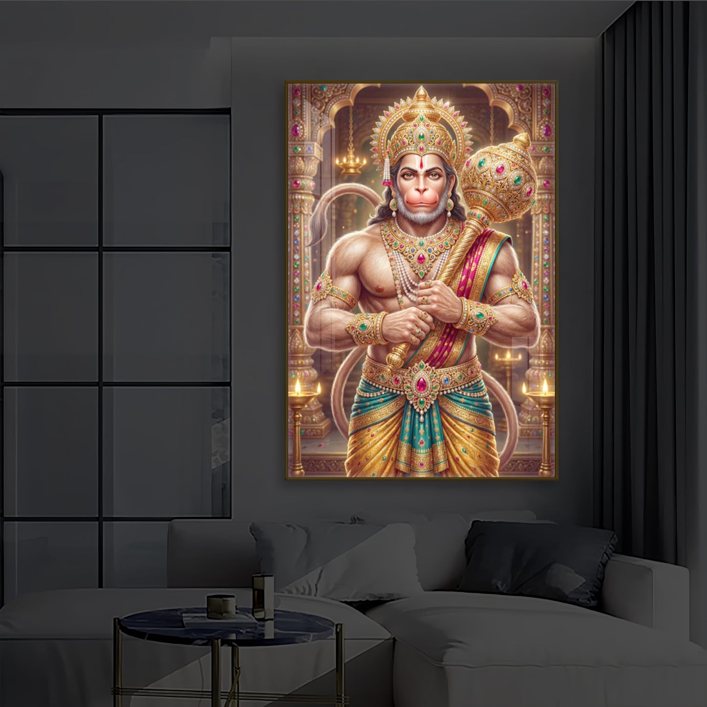 Jay Bajarangbali Modern Luxury Backlight Vertical Wall Art