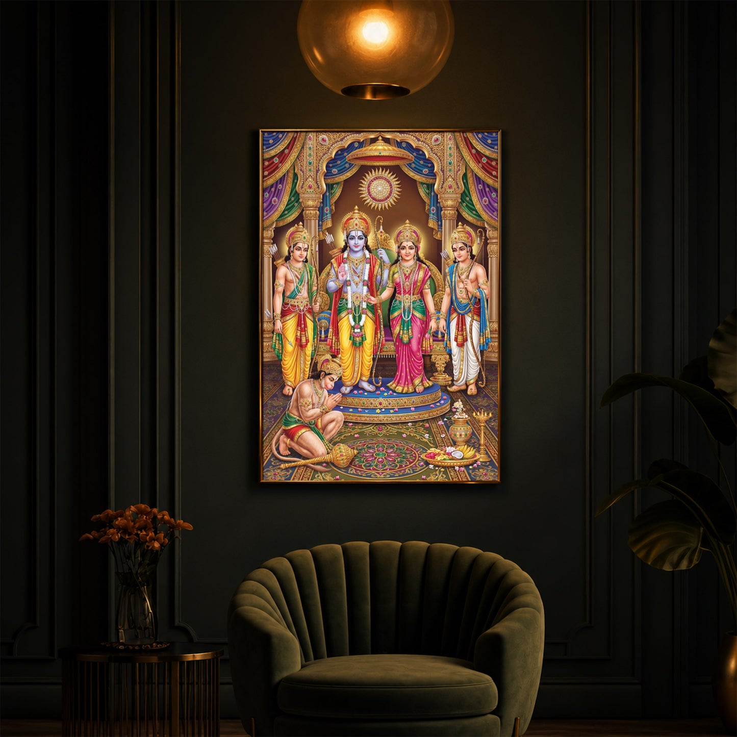Ram Darbar Modern Luxury Backlight Vertical Wall Art