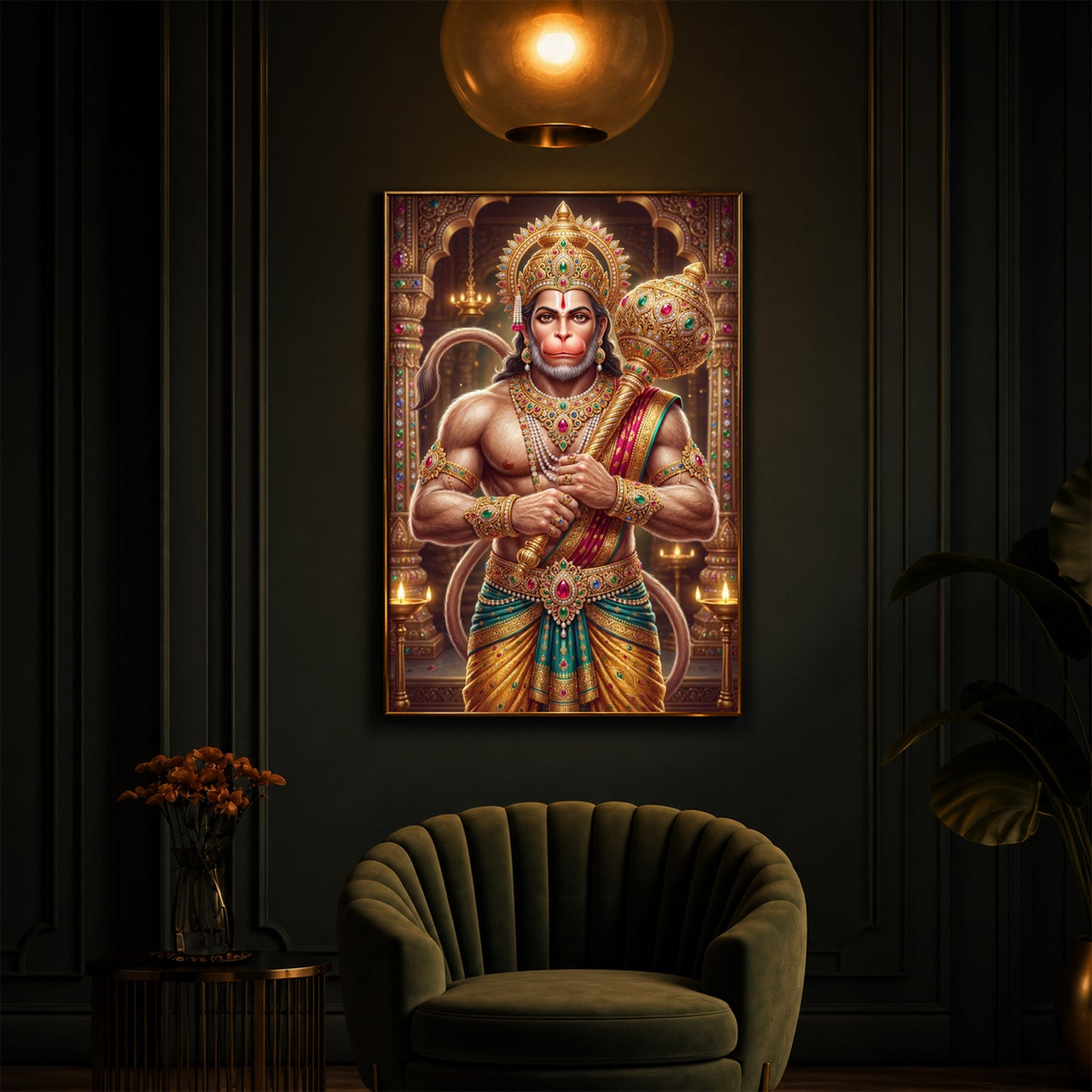 Jay Bajarangbali Modern Luxury Backlight Vertical Wall Art