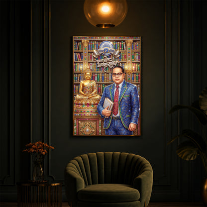 Dr. Bhimrao Ambedkar Ji Modern Luxury Backlight Vertical Wall Art