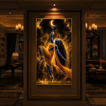 Divine Maa Kalaratri Modern Luxury Backlight Vertical Wall Art