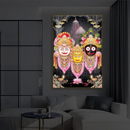Lord Jagannath Modern Luxury Backlight Vertical Wall Art
