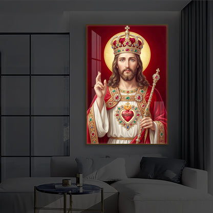 Holy God Christ The King Jesus Modern Luxury Backlight Vertical Wall Art