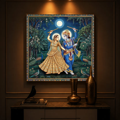 Radha Krishna Definition Of Love Modern Luxury Backlight Square Wall Art
