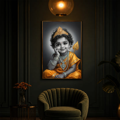 Little Murugan Modern Luxury Backlight Vertical Wall Art