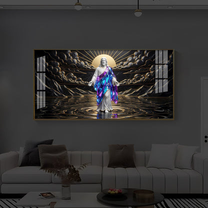 Jesus Christ Modern Luxury Backlight Horizontal Wall Art