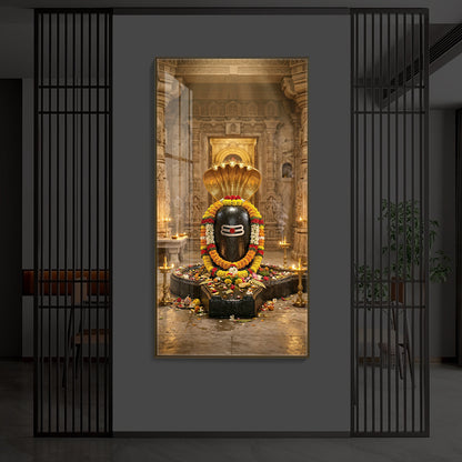 Shree Somnath Jyotirlinga Modern Luxury Backlight Vertical Wall Art