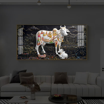 Decorative Kamdhenu Modern Luxury Backlight Horizontal Wall Art