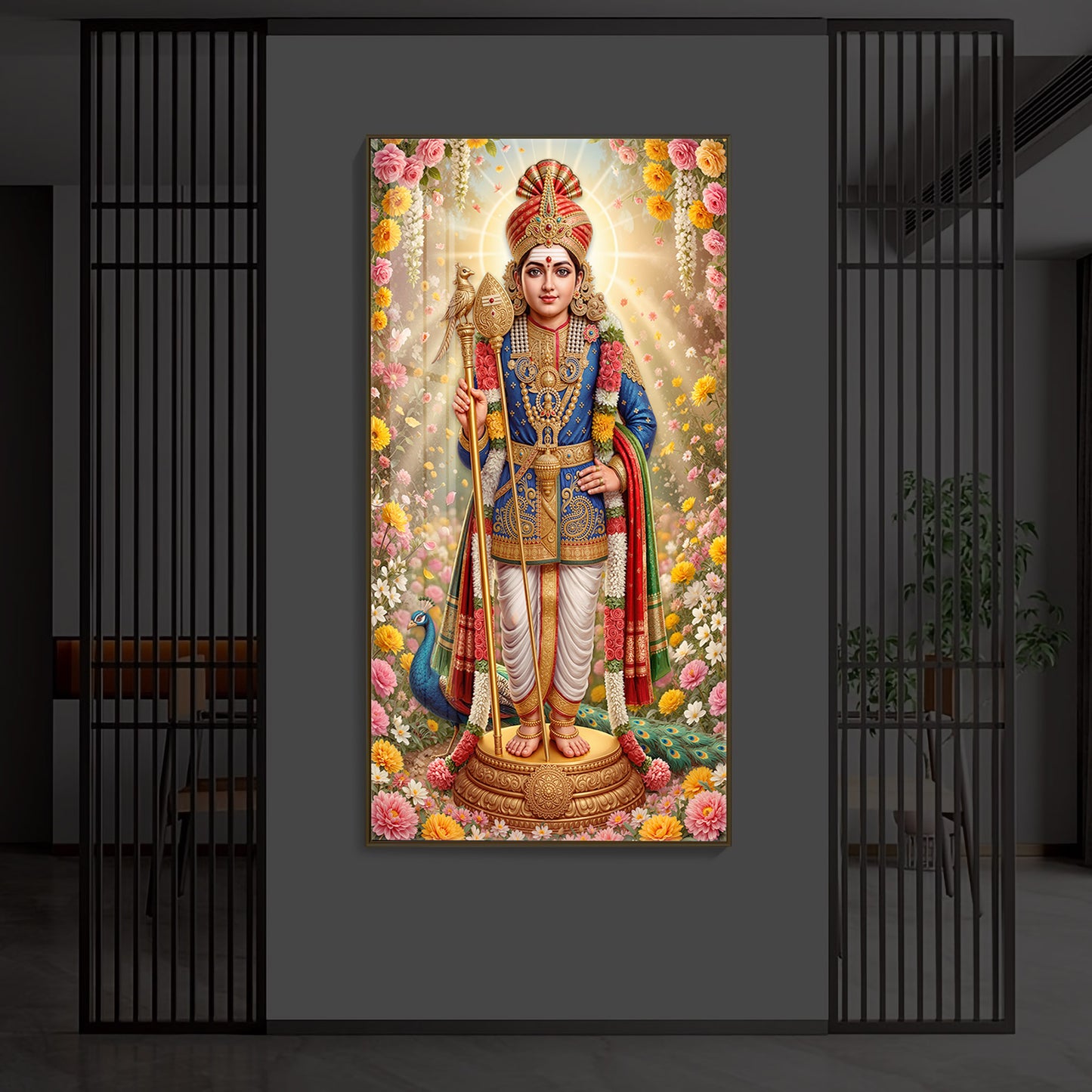 Murugan Ji Modern Luxury Backlight Vertical Wall Art