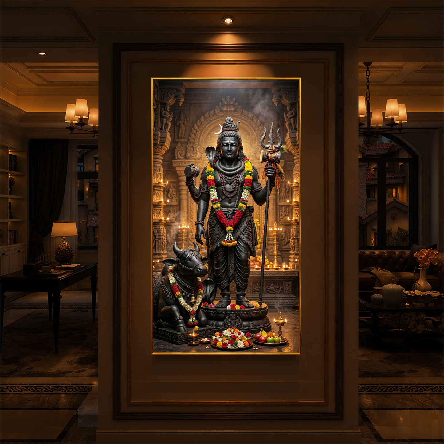 Divine Shivay Modern Luxury Backlight Vertical Wall Art