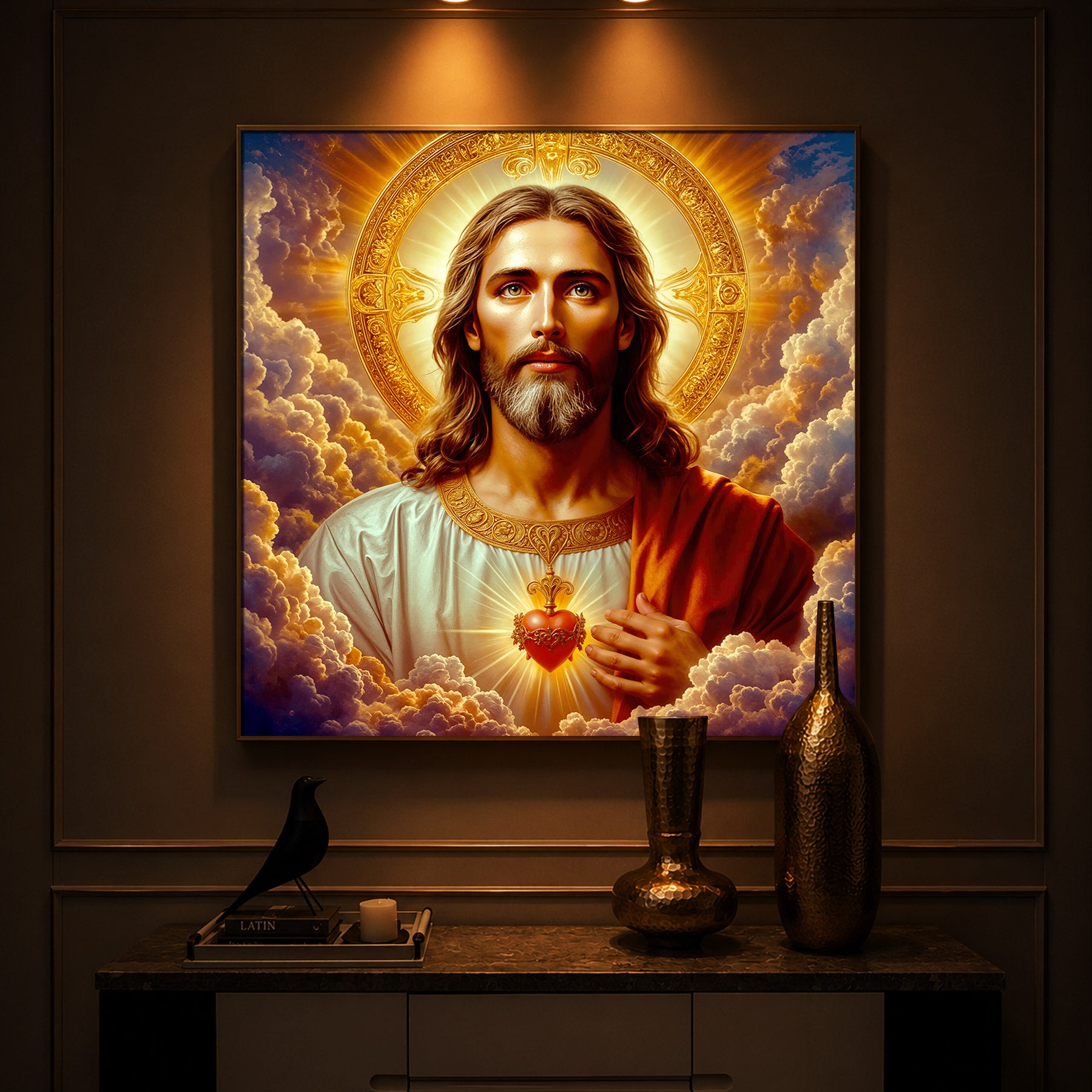 Lord Jesus Modern Luxury Backlight Square Wall Art