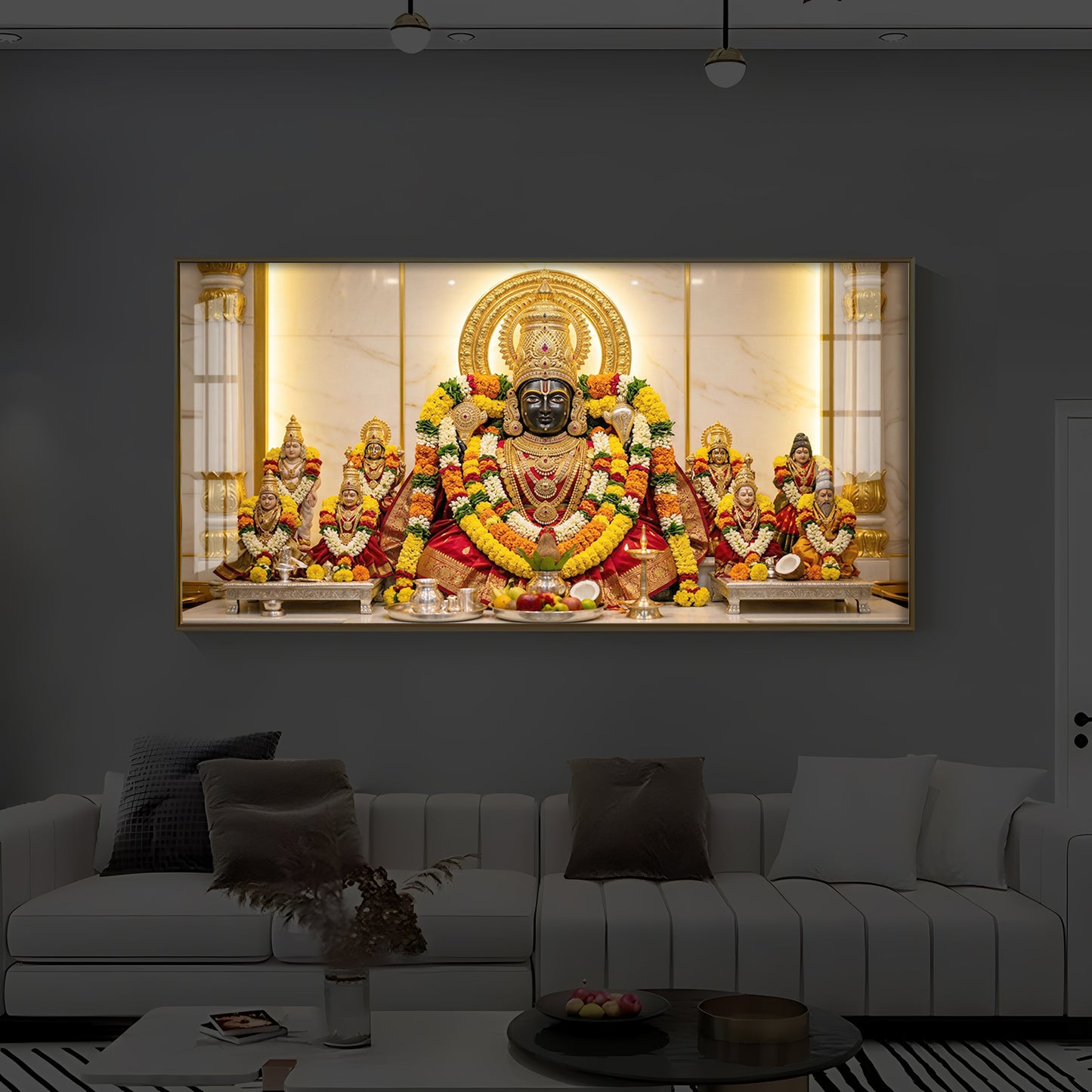 Badrinarayan Modern Luxury Backlight Horizontal Wall Art