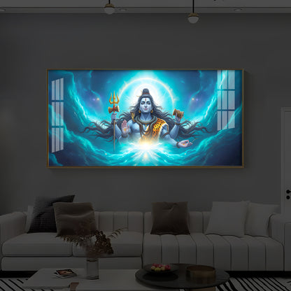 Cosmic Shiva Modern Luxury Backlight Horizontal Wall Art