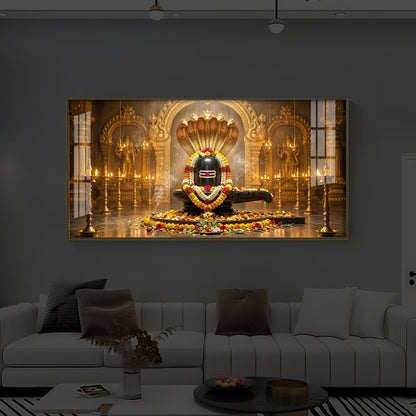 Bholenath Ji Modern Luxury Backlight Horizontal Wall Art